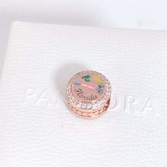 Pandora Beach Flamingo Florida Exclusive Bead Charm Rose Gold Plated with box - Picture 6 of 10
